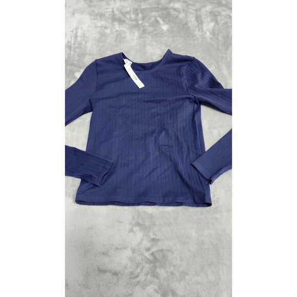 Victoria's Secret Women's Small Blue Soft Seamless Cable Long-Sleeve Top NWT - Picture 2 of 8